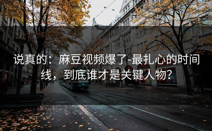 说真的：麻豆视频爆了-最扎心的时间线，到底谁才是关键人物？