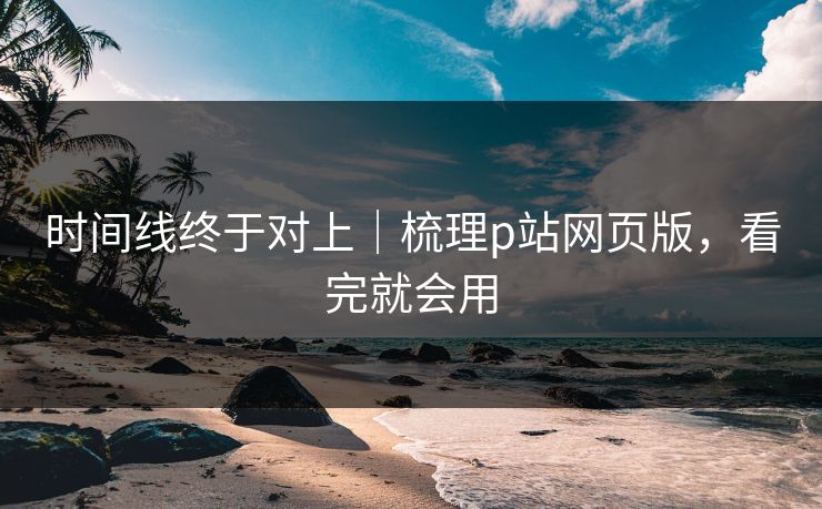 时间线终于对上｜梳理p站网页版，看完就会用
