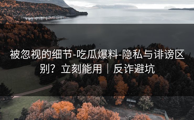 被忽视的细节-吃瓜爆料-隐私与诽谤区别？立刻能用｜反诈避坑