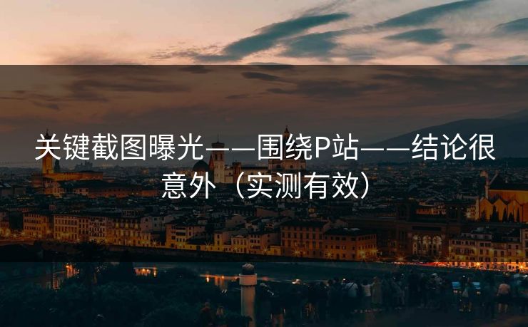 关键截图曝光——围绕P站——结论很意外（实测有效）