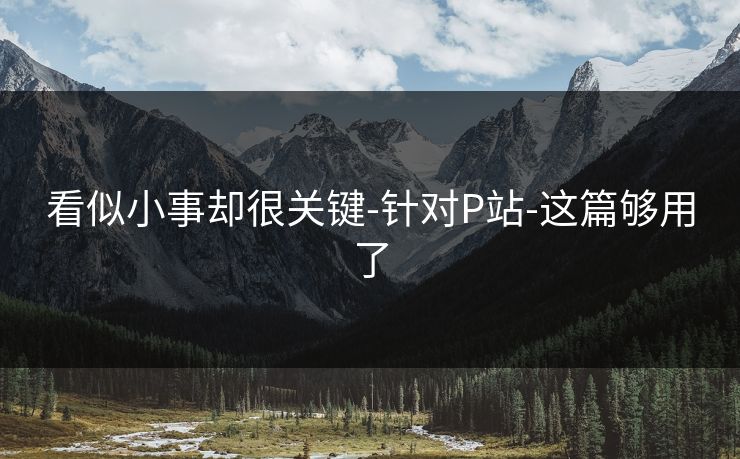 看似小事却很关键-针对P站-这篇够用了 看似小事却很关键-针对P站-这篇够用了