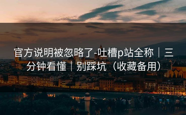 官方说明被忽略了-吐槽p站全称｜三分钟看懂｜别踩坑（收藏备用）