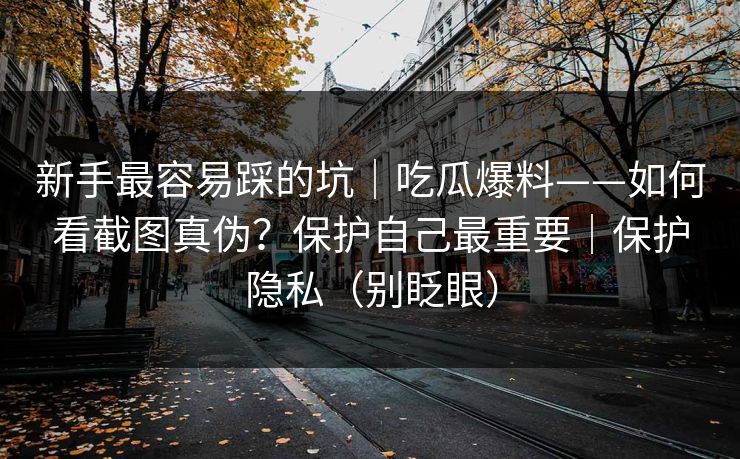新手最容易踩的坑｜吃瓜爆料——如何看截图真伪？保护自己最重要｜保护隐私（别眨眼）