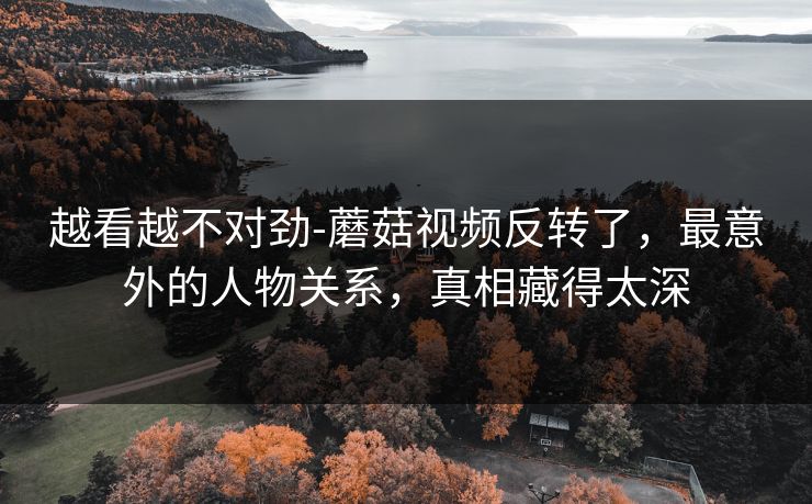 越看越不对劲-蘑菇视频反转了，最意外的人物关系，真相藏得太深